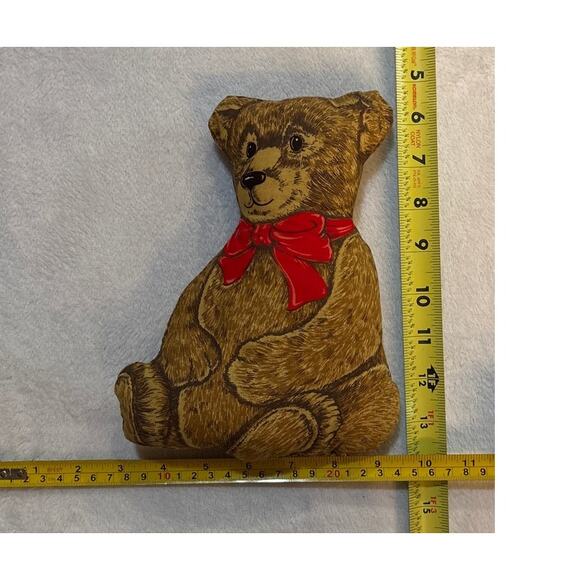 Vintage Ralston Cut and Sew Teddy Bears Set of 3 with Red Bows - Picture 5 of 6